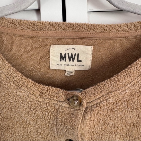 Madewell MWL 2PC Bundle Cozybrushed Henley Top XXL and Pants L Brown Loungewear - Picture 5 of 14